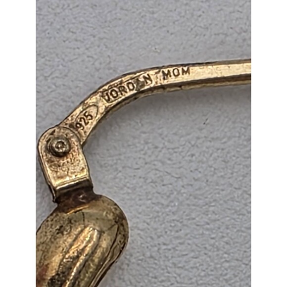 .925 Jordan Mom Hoop Pierced Earrings 1" - Picture 4 of 6